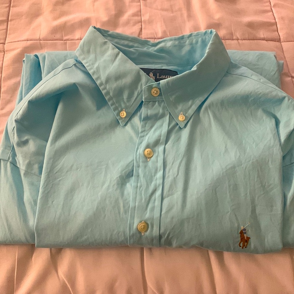Baby blue “classic fit” Ralph Lauren Oxford. 17 neck 34/35 sleeve